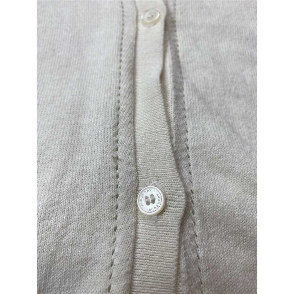 Burberry Children's Classic Cardigan Size 14 Ivory Color Button Down Cotton - Picture 3 of 9